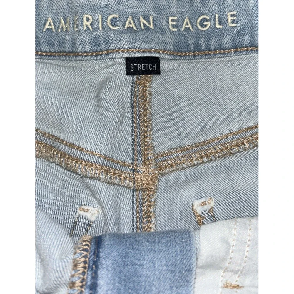 American Eagle Boho Wide Leg Crop Jeans Festival Relaxed Fit Sz 6 X-short 32x25